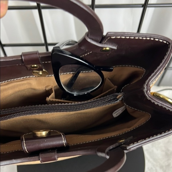 Vintage Elegant Tan and Brown Corduroy Women's Bag  with faux leather from Relic - Picture 8 of 11